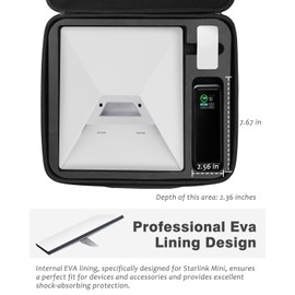 Travel Case for Starlink Mini - Professional EVA Lining Mold - Storage for Mini, Bracket, Pipe Adapter, Cable, Power Supply, Etc. - Accessories for Starlink Mini - Bag for Starlink Mini