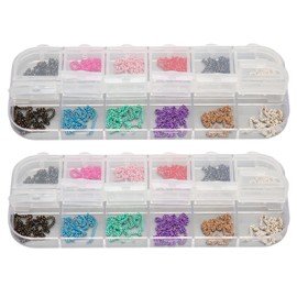 3D Mix Nail Chains, 3D Colorful Nail Charms, 24 Strips Nail Jewelry Metal Punk Nail Chains With Case, Nail Chain Decorations for Nail Art Chains DIY Design