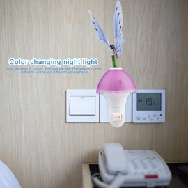 MeiBoAll Plug in Night Lights,Color Butterfly LED Wall Lamp with Light Sensor for Kids Room Bedroom Nursery