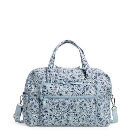 Vera Bradley Women's Cotton Weekender Travel Bag, Perennials Gray - Recycled Cotton, One Size