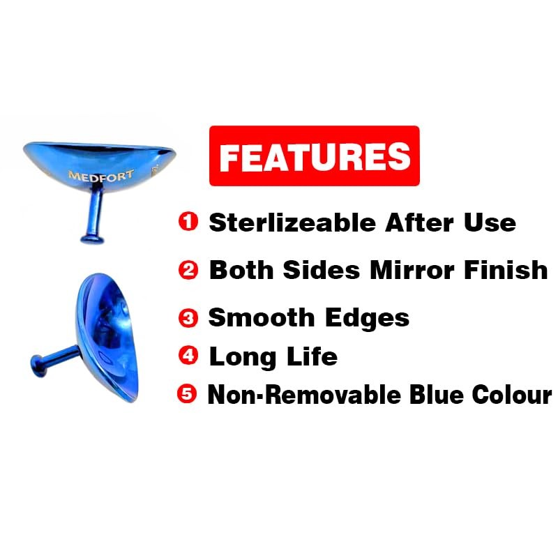 Medfort-Instruments Corneal Eye Shield Protector, Stainless Steel, 29mm x 21mm