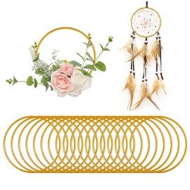 JOLIGAEA Pack of 20 Metal Rings for Crafts, Metal Ring 10 cm, Silver Dream Catcher Rings, DIY Craft Wreath Frame for Wedding, Christmas, Festival, Party Decoration