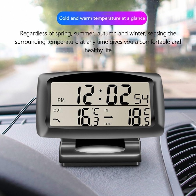 Car Temperature Dashboard Clock,Car Digital Clock Alarm Thermometer LED Clocks