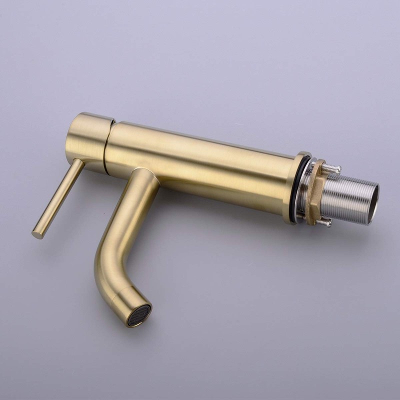 TRUSTMI Brushed Gold Bathroom Faucet Modern Single Handle Single Hole