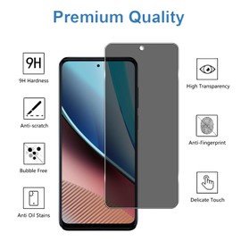 YIFNTAN [2 Pack] Tempered Glass Privacy Screen Protector for Motorola Moto G Stylus 5G (2023),Anti Fingerprint,9H Hardness,Anti Spy Anti Peeping,Compatible with Motorola Moto G Stylus 5G (2023)