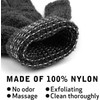 Guantes exfoliantes de baño premium – 6 pares negros, reutilizables