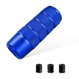 BWBWND 95mm/3.74" Car Shifter Knob, Aluminum Alloy Gear Stick Shift Handle with M8/M10/M12 Adapters, Cool Anti-Slip Auto Gear Lever Shifter Head for Most Manual Automatic Vehicles (Blue)