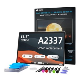 YUSE A2337 Screen Replacement for MacBook Air 13-inch Retina Late 2020 M1 13.3“ (Model：EMC 3598 MGN93 MGND3 MGN73 MGNA3 MGNE3 MGN63) 2560×1660 A Full LED LCD Display Assembly(Silver)