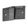Small Leather Boxed Style wallet with large coin compartment LEAS,