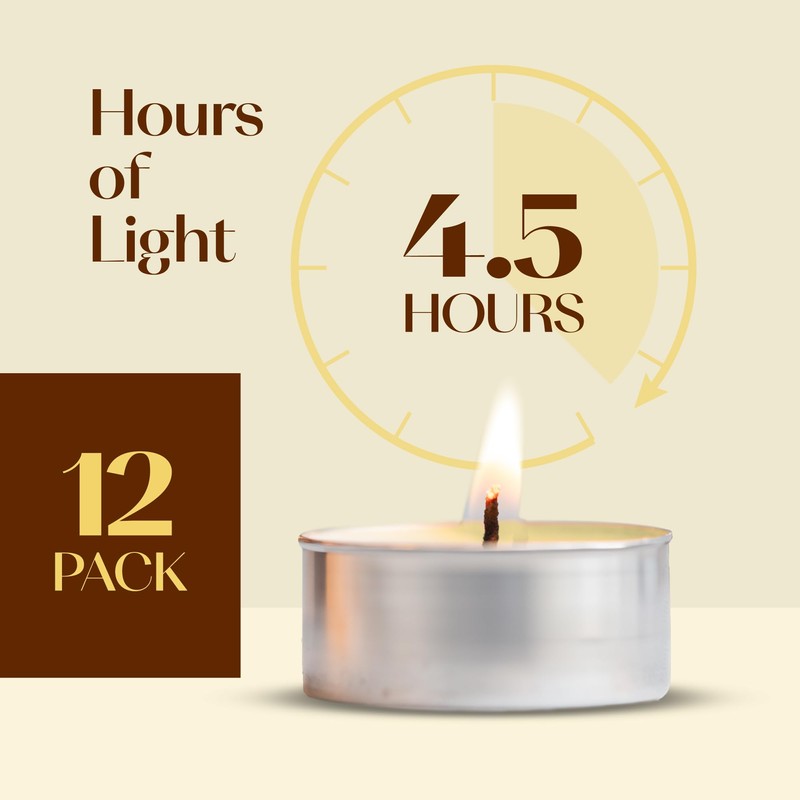 Ivory Scented Tealight Candles - Pack of 12 Scented Tea