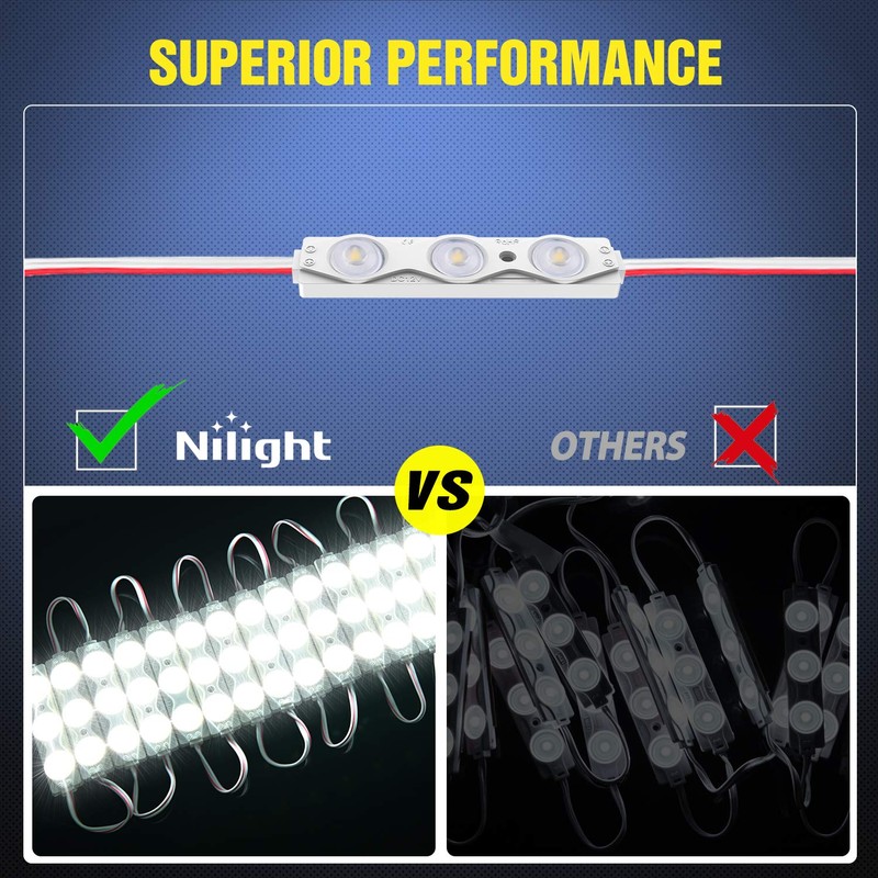 Nilight 60Leds Van Interior Light Kits 12V White Led Ceiling