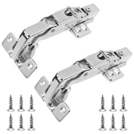 SWZHAI 2 PCS 165 Degree Lazy Susan Hinges, Full Overlay Frameless Soft Closing European Hinges Cabinet Hinges, Face Frame Plate for Corner Folding Cabinet Cupboard Folded Door
