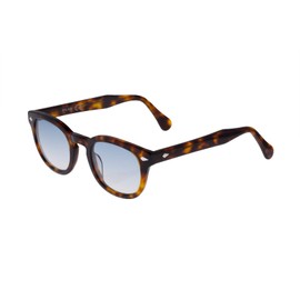 XLAB Unisex Moscot Style Sunglasses 8004, Dark Havana/Blue Shaded