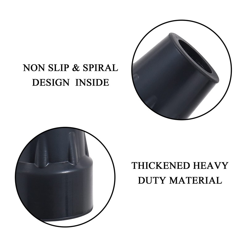 Kotiorname Rubber Cane Tips 7/8 Inch Cane Tips Replacement, Black,