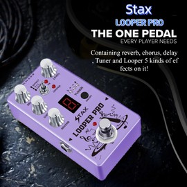 Stax RE-05 Looper Pro Pedal 5Modes Multi Effects Guitar Pedal with Delay Chorus Reverb Looper and Tuner Effect Ture Bypass