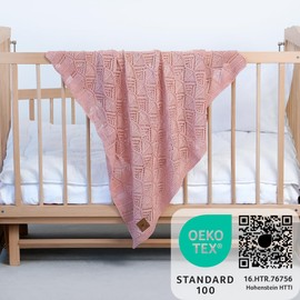 Little Dedi Silky Soft 100% Austrian Eucalyptus Lyocell Tencel™ Baby Knitted Blanket Pink 80 x 100 cm - Hypoallergenic and Thermal Regulating - Luxurious Comfort for Newborns Emily