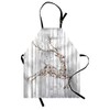 ABAKUHAUS Deer Apron, Xmas Animal Rustic, Unisex Kitchen Bib Apron