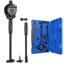 ALLmeter Dial Indicator Bore Gauge with 0.7"-6"/0.0005" Measuring Range Dial Bore Gauge Set with 23PCS Anvils & 6" Measuring Depth for Engine Cylinder Deep Engine Hole Cylinder Measurement Gage