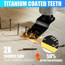 Diagtree Titanium Oscillating Saw Blades, Diagtree 20PCS Titanium Oscillating Multitool Blades for Metal, Wood and Plastic, fit Dewalt Milwaukee Ryobi Fein Dremel Bosch Rockwell Makita Porter Cable