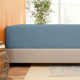 SLEEP-NEST Fitted Sheet King Luxury & Softest 600TC 100% Egyptian Long Staple Cotton Elastic All Around Deep Pocket Fit Mattress UPTO 16 inch, 78" x 80" Size 1 Fitted Sheet Only, Medium Blue