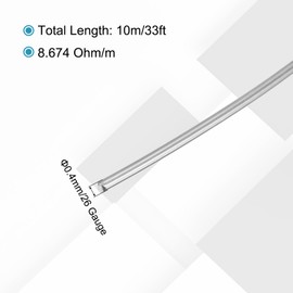 sourcing map 26 Gauge/0.4 mm Nichrome 80 Cr20Ni80 Heating Resistance Wire 33ft High Temperature for Electronic Components Repairing, Black