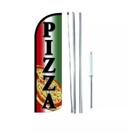 Pizza Windless Flag With Complete Hybrid Pole set