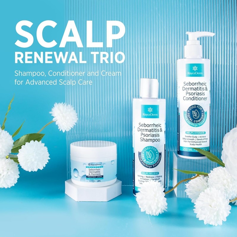 Roycederm Champú para la psoriasis, dermatitis seborreica, foliculitis y caspa,