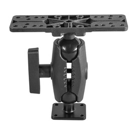 iBOLT 38mm / 1.5 inch Composite Universal Marine Electronic Fish Finder to Aluminum Rectangular AMPS Pattern Drill Base Dual Ball Mount- Featuring a 3.5-inch Composite 38mm Bizmount Arm