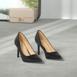 Naturalizer Womens Anna Pointed Toe High Heel Pumps,Black Leather,8.5 Wide