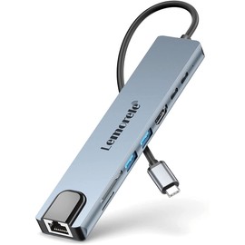 Lemorele USB C Hub (9 in 1 - Upgraded), USB C Multiport Adapter with HDMI 4K, LAN RJ45 Ethernet, 2 USB 2.0, USB C Data Port, Quick Charge PD 60W, SD&TF Compatible with Lenovo, HP, Steamdeck, MacBook