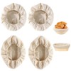 Set of 4 Proofing Baskets for Bread, 25 cm Linen