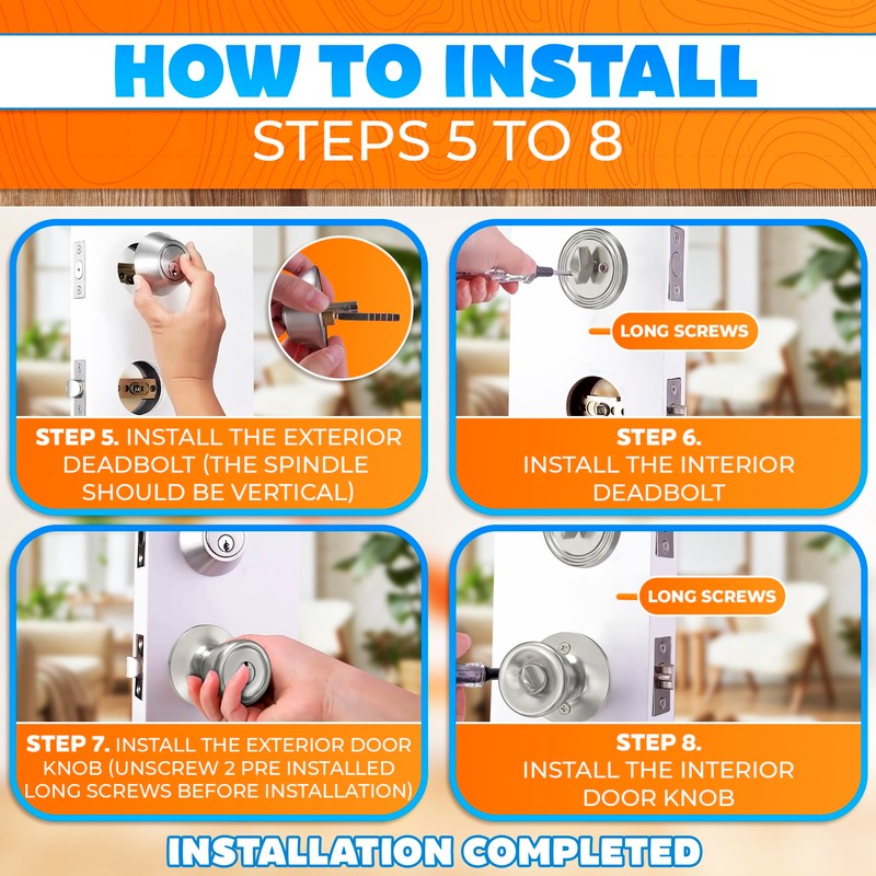 Set of 2 Mobile Home Door Knobs – Includes Keyed