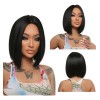 Peluca Corta De Pelo Negro Natural Liso Medio Para Mujer