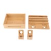 Bamboo Charging Station Multifunction 5 Ports Charging Station Rack for