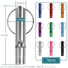 Whistle, Key Carabiner, Emergency Survival Whistle, Set of 9, Whistle, Emergency Whistle, Made of Aluminum, Loud Volume, Lightweight, Compact, Suitable for Outdoor, School, Camping, Hiking, Survival, Coach, Referee, Equipment, Lifeguard (9 Colors)