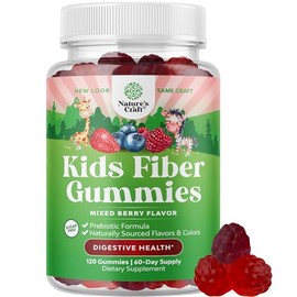 Natures Craft Gomitas Fibra Alto Contenido Prebiótico Niños Suplementos Dietética Digestión Estreñimiento Raíz Achicoria Que Mejoran