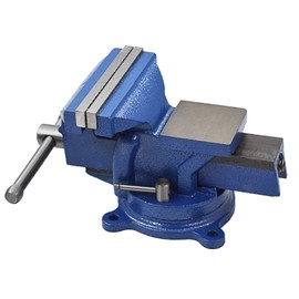 mitoharet 5-Inch Bench Vises with Anvil Swivel Locking Base Table Top Clamp, Heavyduty Bench Vise with Locking 360-Degree Swivel Anvil