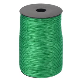 sourcing map 4mm Polypropylene Rope Braided Ropes, 100m Camping Rope Hollow Utility Cord for Clothesline, Hiking, Outdoor, Dark Green