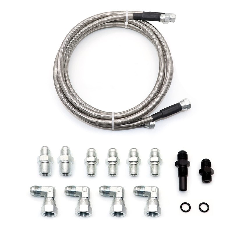 Priprilod 70" 6AN SS Braided Transmission Cooler Hose Lines Compatible