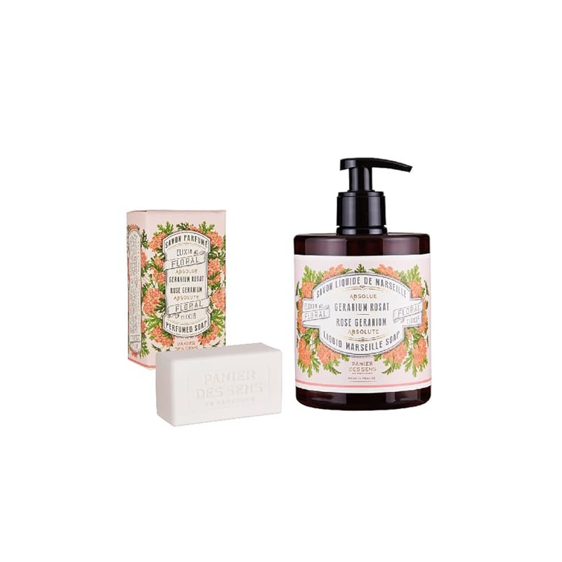 Panierdessens Absolute Liquid Marseille Soap & Perfumed Soap, Rose Geranium