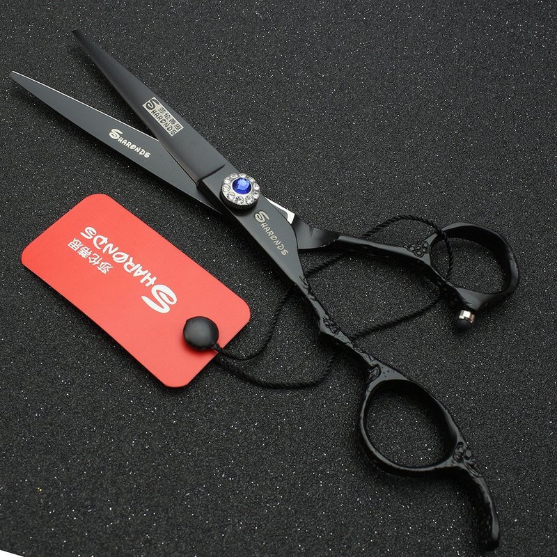6 Inch Professional Left Hand Hair Scissors Dress Exquisite Patterned Hair
