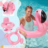 Vspek Flamingo Baby Swimming Ring with Removable Sun Canopy, Float