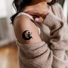16 Sheets Moon Fairy Temporary Tattoos, Black Boho Crescent Angel