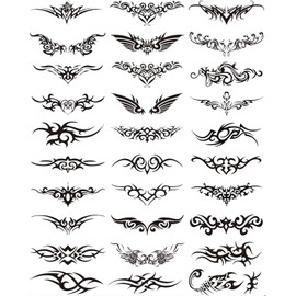 funlist 30 tatuajes temporales para la zona lumbar, tatuajes para despedida de soltera, tatuajes temporales realistas, accesorios Y2K, pegatinas de tatuajes falsos de larga duración para brazo y cuell
