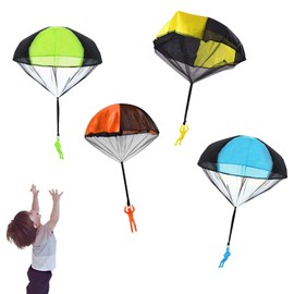 BLOOPIC Mini Parachute Hand Throw Toys (Set of 4) Hand Throw Parachute, Outdoor, Outdoor Play, Park, Flying, Educational Toy, Practice Reaction Skills, Hand and Eye Coordination, Parent-child Play