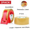 BOMEI PACK Tan Packing Tape with Dispenser, 2.4 Mil 1.88