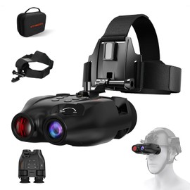 Night Vision Goggles Head Mounted,Digital Infrared Night Vision Binoculars,FHD Hands Free Night Vision Goggles Binoculars can Save 1080P Video and 10M Photo,Include 5X Digital Zoom,Tripod Compatible