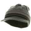 Acrylic Rasta Beanie Visor-Grey Black OSFM