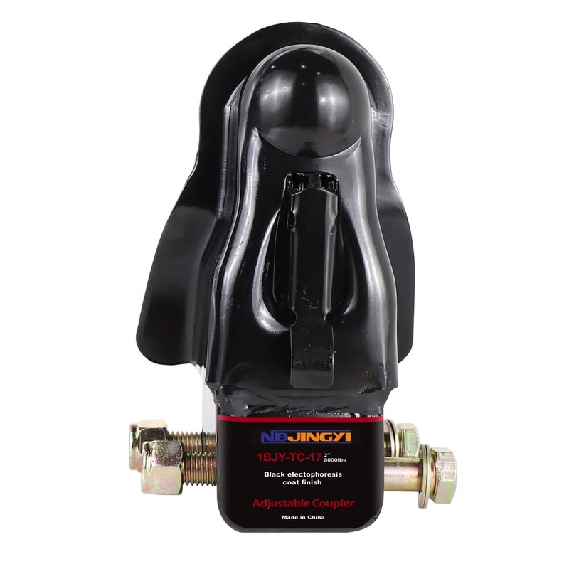 NBJINGYI Adjustable Trailer Coupler 2 in 8000LBS Capacity,Channel-Mount Coupler BlackE-Coat