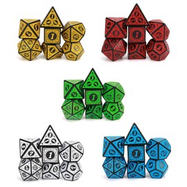 DND Dice Set 35 Pcs Polyhedral Dungeons and Dragons Rolling Dice for D&D RPG MTG Table Games Dice Bulk with Colorful Drawstring Bags and Dice Tray (Retro)